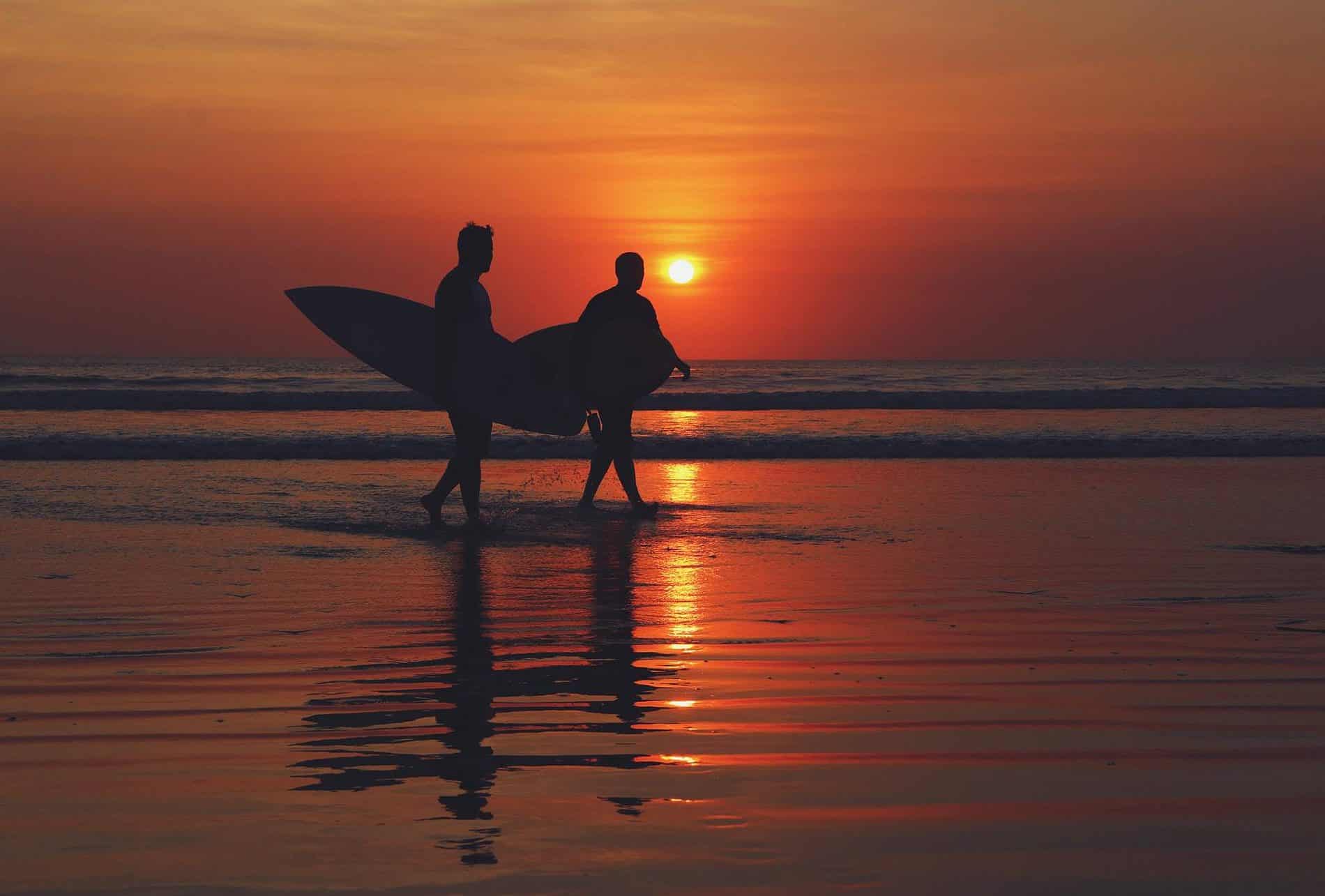 Surfing in Kuta Beach, Bali