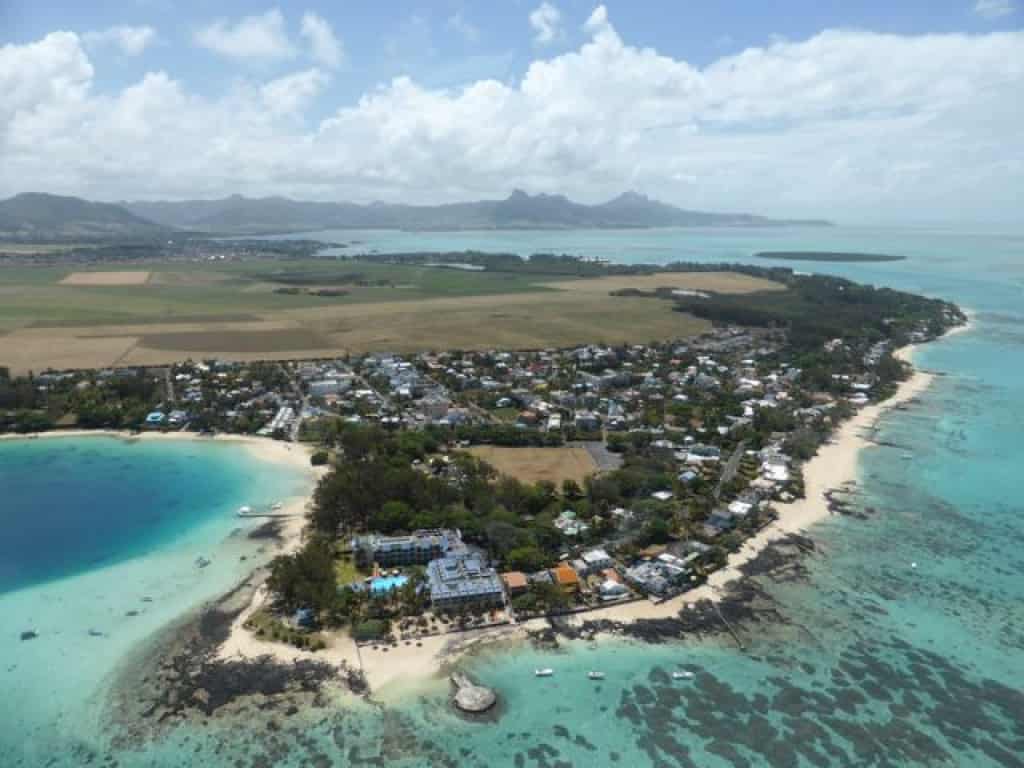 Helicopter flight in Mauritius.