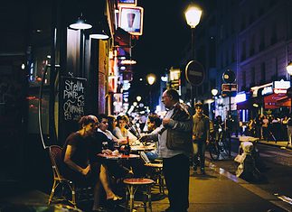 Nightlife in Paris, France