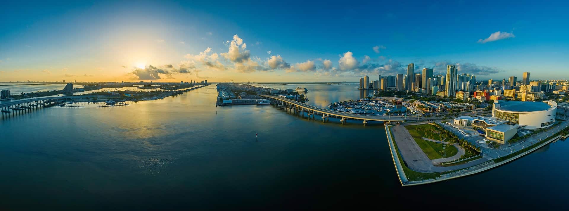 Panorama view of Miami in Florida, USA.