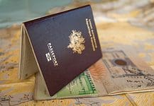 Passport with a visum