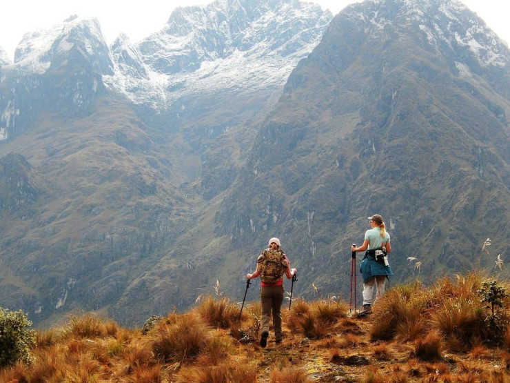 Hiking on the Inca trail in Peru.