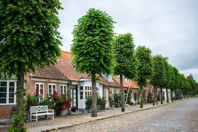 The street of Møgeltønder, South Jutland, Denmark