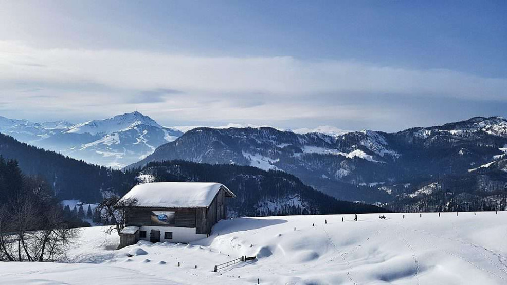 Snowshoeing in St. Johann in Tirol, Austria.