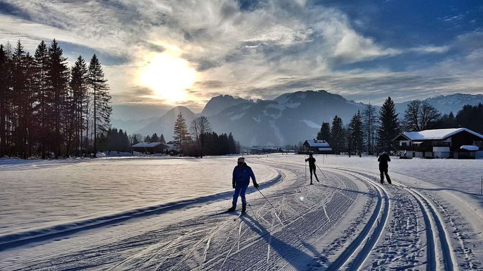 Cross-country skiing in St. Johann in Tirol, Austria