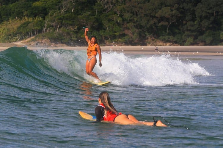 Surfing session at the Byron Bay Surf Festival in Australia.