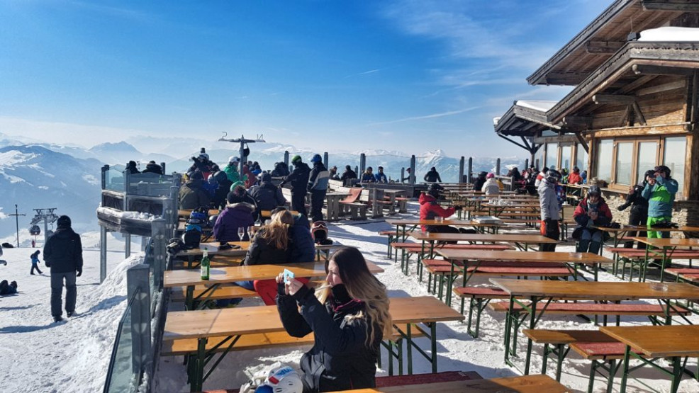 Panorama terrace at Hohe Salve in SkiWelt, Austria.