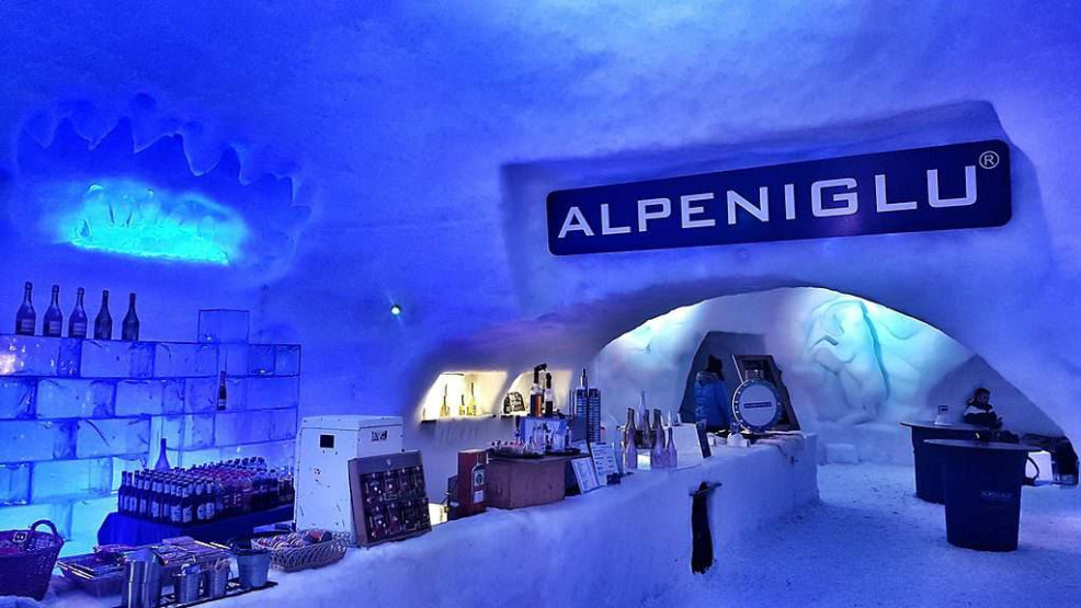 Inside of the AlpenIgloo at SkiWelt, Austria