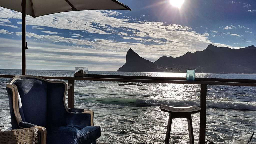 The view from the terrace at the Tintswalo Atlantic in Hout Bay, Cape Town, South Africa