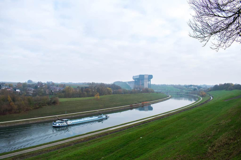 Boat lift at the Le Canal du Centre, Hainaut, Belgium