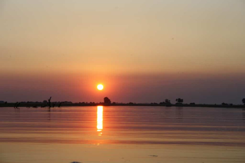 Sunset on a Chobe River cruise