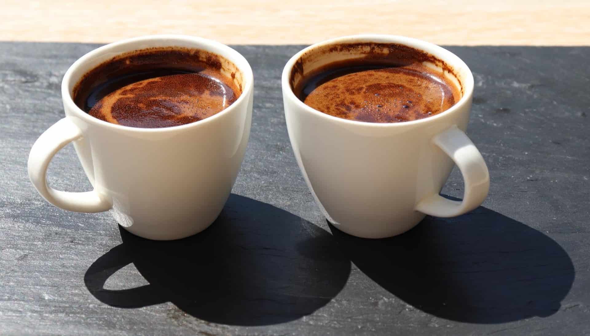 Two cups of Turkish coffee